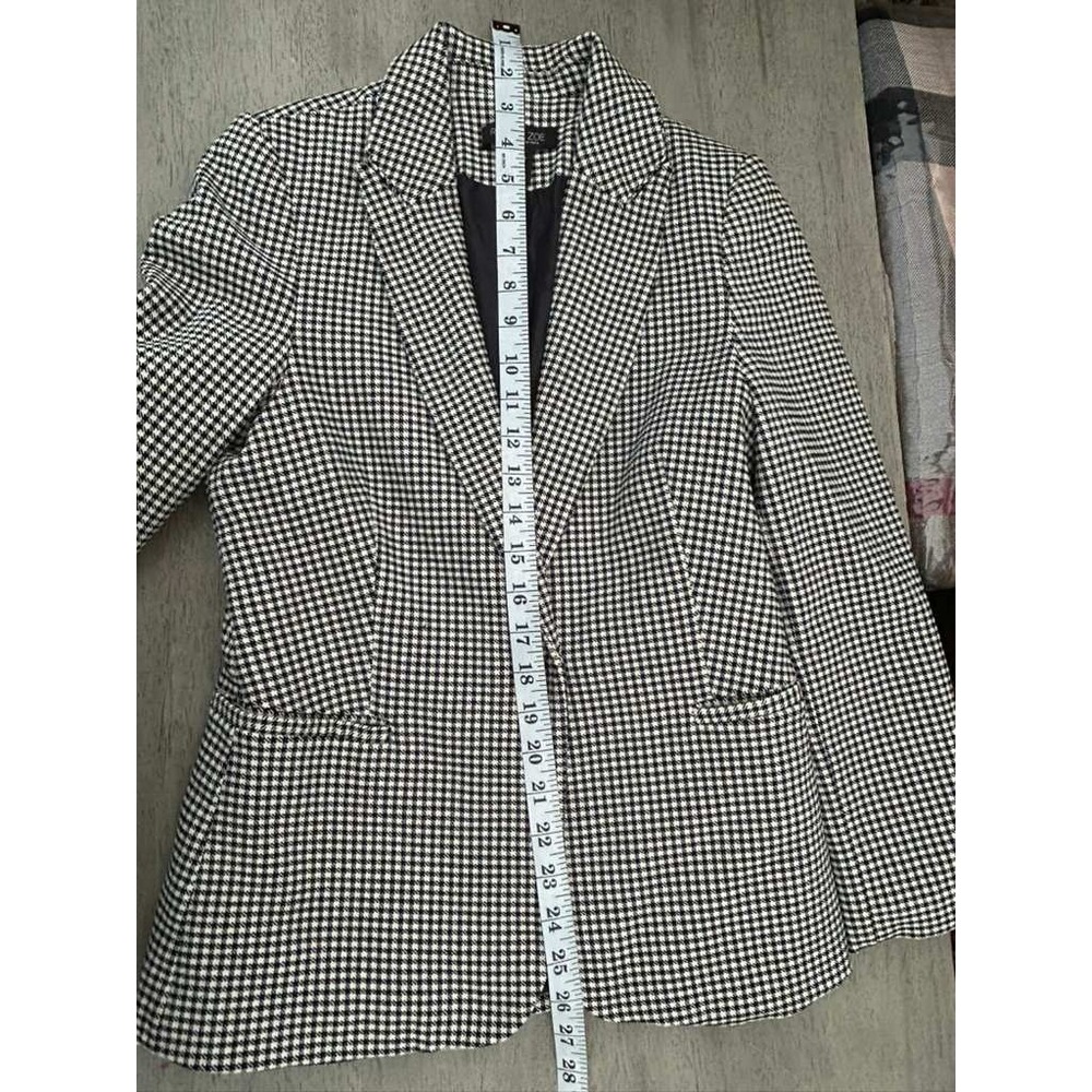 Rachel Zoe Womens XS Houndstooth Blazer Black White Single Button CHU33453D - Picture 9 of 11